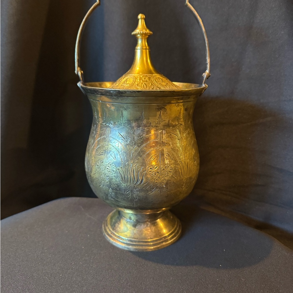 Vintage Leonard Ornate Silver-Plated Ice Bucket With Handle & Lid